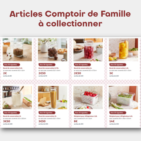 Liste des articles Comptoir de famille Auchan  partir de 2
