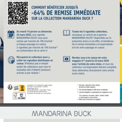 Comment avoir les vignettes Mandarina Duck Super U
