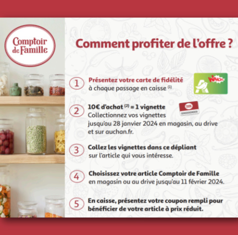 Comment faire la collection vignette Comptoir de Famille Auchan ?