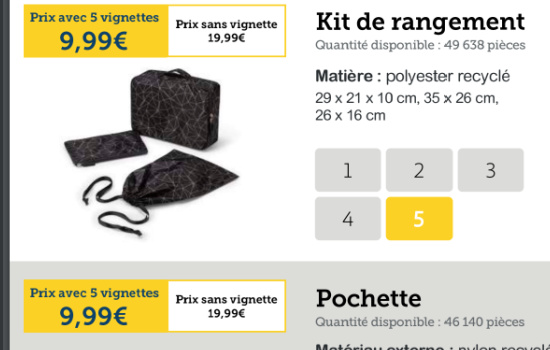 Exemple produit collecteur Mandarina Duck U