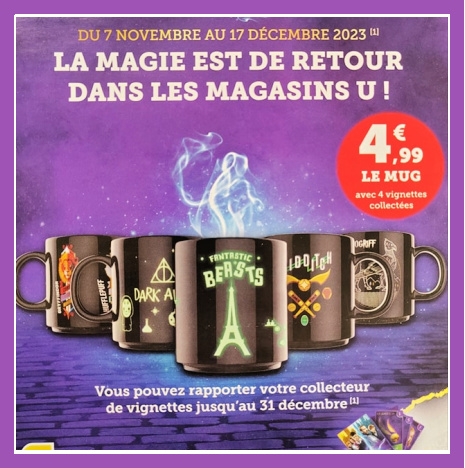 Super U vignettes mugs Harry Potter et les Animaux Fantastiques