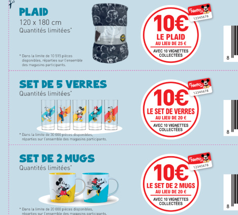 Produits complmentaires vignettes Disney Netto