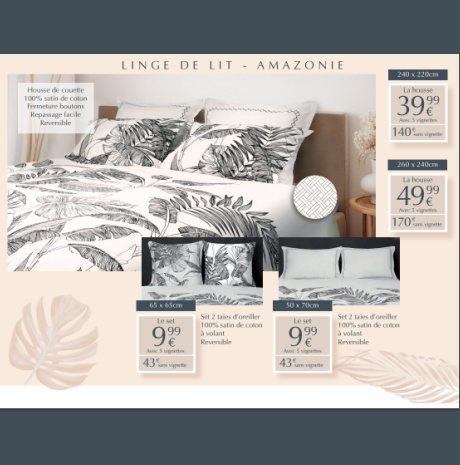 Exemple produit linge de lit Tradtion des Vosges vignettes Leclerc